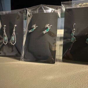 Bundle of 3 Pair of Turquoise and Silver Earrings - NWOT